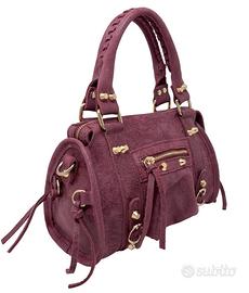 Borsa artigianale pelle bordeaux