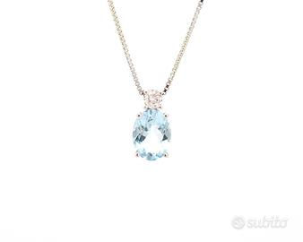Collana con acquamarina Ct 1,03