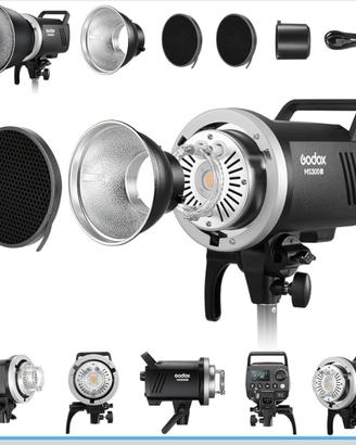 2 x KIT GODOX MS300-V 300W flash da Studio stativi