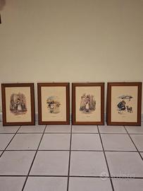 Set di 4 Quadri Vintage "Le Quattro Stagioni" 