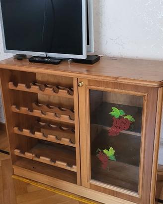 Mobile cantinetta portabottiglie in legno