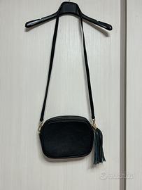 Borsa tracolla nera vera pelle made in Italy