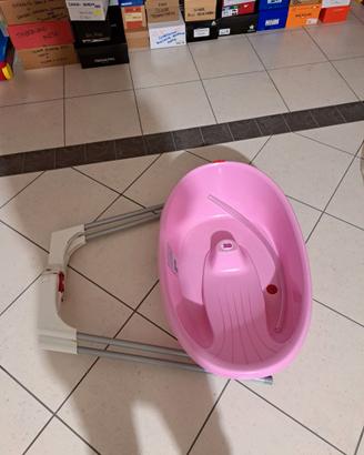 Vaschetta Ok Baby bella rosa con cavalletto