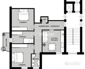 Via Oriani. Spazioso trilocale