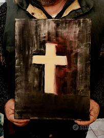 Quadro "Croce Stilizzata" - Olio su Tela 30x40 cm