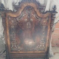 letto in ferro battuto con inserti in madreperla