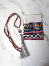 Collana meditazione yoga chic perle argento