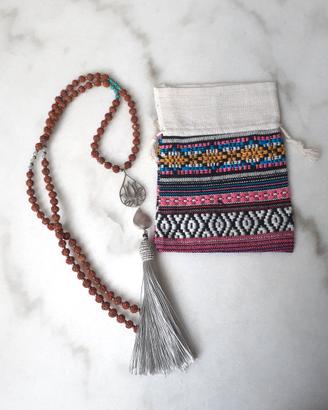 Collana meditazione yoga chic perle argento