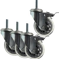 4 Ruote Gommate Mobili Perno M8 75mm