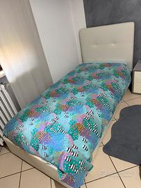 Lettino singolo in ecopelle con cassettone