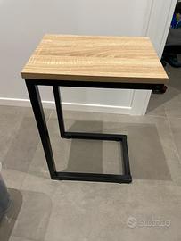 Tavolino moderno legno metallo nero 30x40x60h
