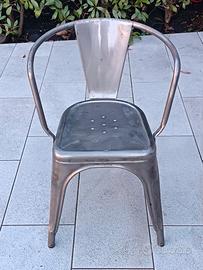 4 Sedie in metallo da esterni Tolix