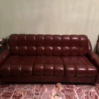 Set divano + 2 poltrone in pelle vintage anni ‘70