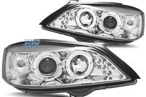 FARI PER OPEL ASTRA G 97-04 ANGEL EYES FONDO CROMA