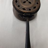 antico scaldaletto in rame miniatura 