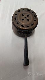 antico scaldaletto in rame miniatura 