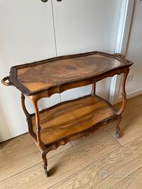 Carrello bar vintage anni '40/'50 in radica noce