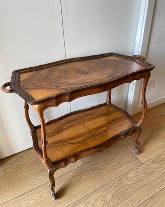 Carrello bar vintage anni '40/'50 in radica noce
