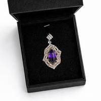 Ciondolo Argento Sterling 925 ametista zambiana e 