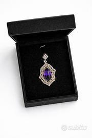 Ciondolo Argento Sterling 925 ametista zambiana e 