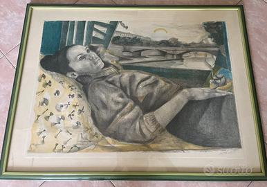 Ugo attardi litografia quadro