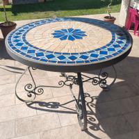 tavolo ferro battuto fatto a mano 120 cm diametro