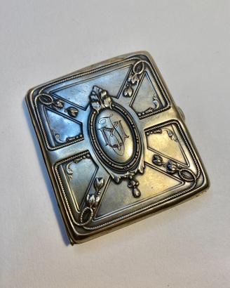 Scatola portasigarette in argento 800 vintage