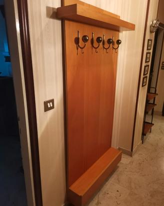 Appendiabiti vintage da parete  (legno e ottone)