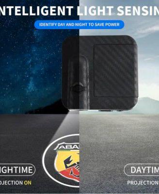 logo led Abarth proiettato s terra da portiera