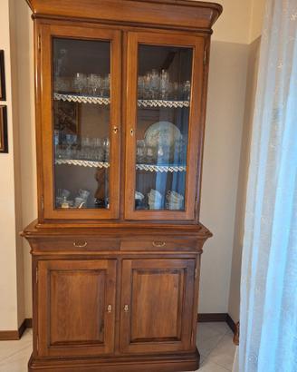 Mobile credenza vetrina in legno massiccio