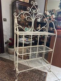 Scaffale in ferro battuto bianco – 3 ripiani