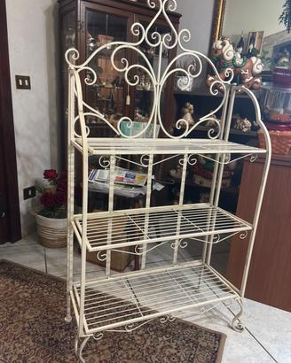 Scaffale in ferro battuto bianco – 3 ripiani