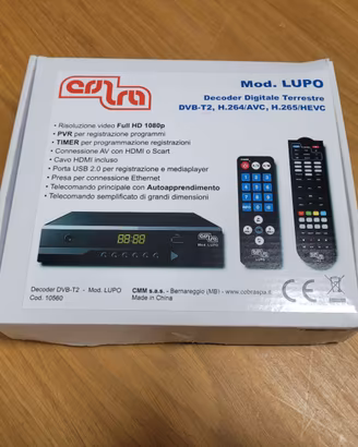 Decoder DVB-T2 con doppio telecomando