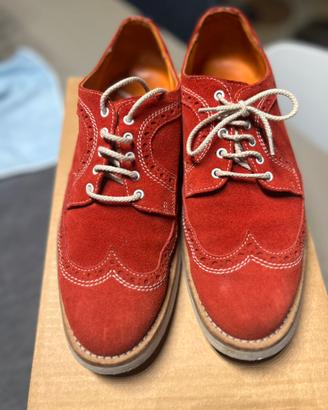 Derby  uomo scamosciato rosso