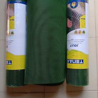 3 rotoli di rete verde a maglia fitta