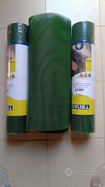 3 rotoli di rete verde a maglia fitta