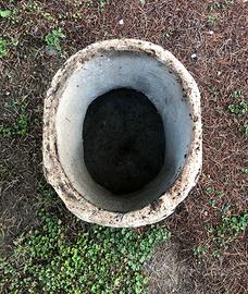 Vaso / Sedia (4 pz) in cemento da giardino H35cm