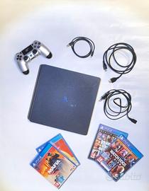 PS4 Slim + Dualshock GTsport + 4 Giochi  + Cavi
