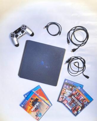 PS4 Slim + Dualshock GTsport + 4 Giochi  + Cavi