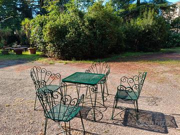 Set da Giardino Vintage in Ferro Battuto