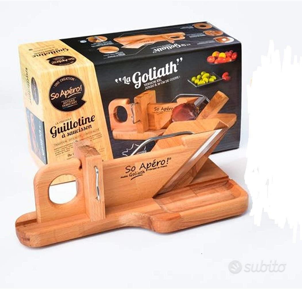 Ghigliottina affetta salame in legno | Affettatrice manuale taglia salame e  insaccati | Affettatrice salumi affettatutto | Affettatrice piccola