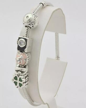 PANDORA BRACCIALE MOMENTS IN ARGENTO 925 + 5 CHARM