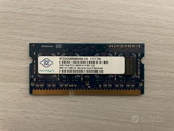 2 RAM 2GB DDR3 1333 MHz Nanya per PC
