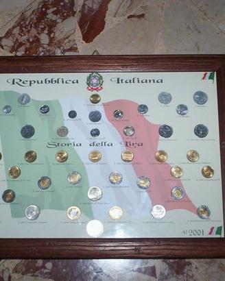 Quadro monete Storia della Lira dal 1946 al 2001
