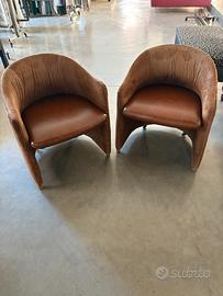 Coppia poltroncine artigianali in pelle