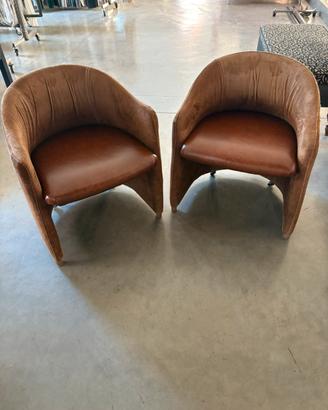 Coppia poltroncine artigianali in pelle