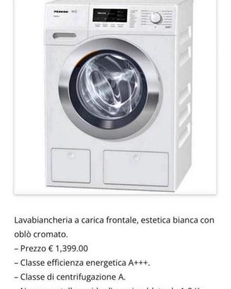 Lavatrice Miele 8kg A+++ 1600giri inverter twindos