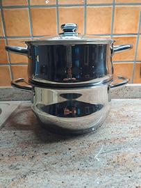 Casseruola con vaporiera in acciaio
