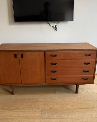 Madia vintage in legno con ante e 4 cassetti