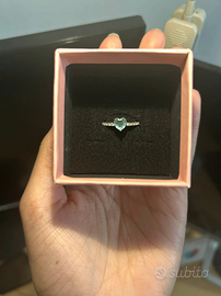 Anello Stroili crystal acciaio cuore azzurro